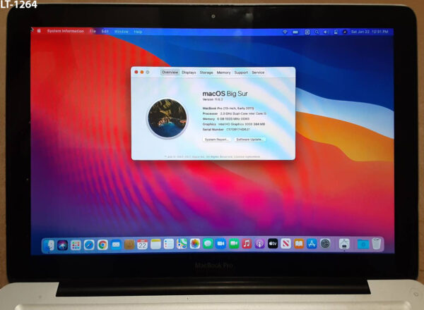 (LT-1264)-MacBook Pro A1278 (8.1) / 13.3 in / Intel i5 / Year: 2011 / 6GB RAM / 500GB HDD - Image 3
