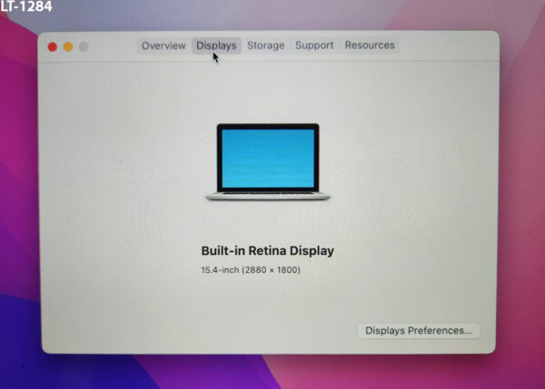 (LT-1284)-MacBook Pro A1398 (5,4) / 15.4 in Retina / Intel i7 @ 2.0GHz / 8GB RAM / 512GB SSD - Image 4