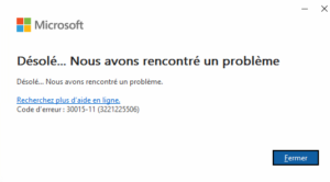 Error Code: 30015-11 (3221225506)